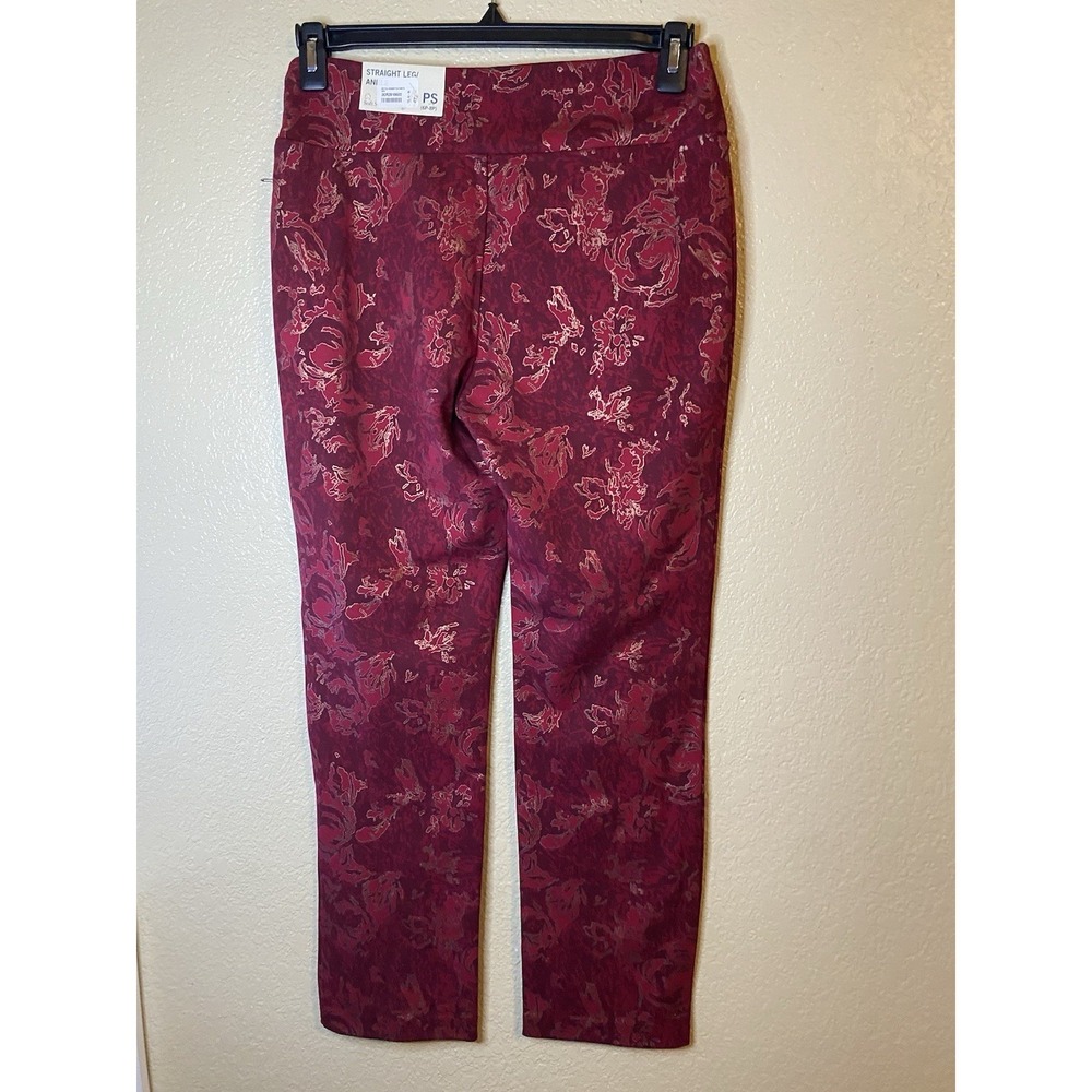 Soft‎ Surroundings PS Floral Thick Leggings Red Petite Small Pant - Picture 3 of 4